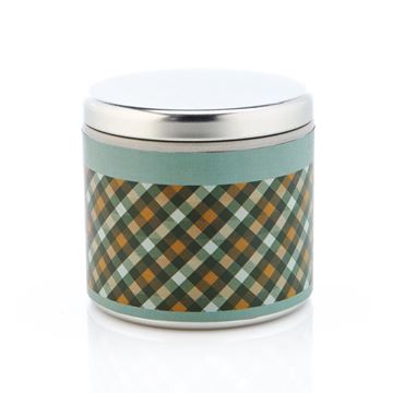 Picture of Mountain Escape Green Plaid Traveling Tin
